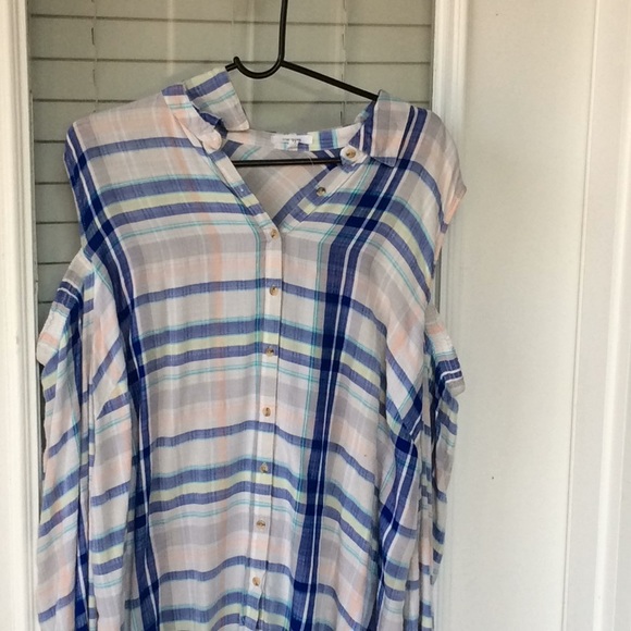 Maurices Tops - Flannel off the shoulder long sleeve shirt